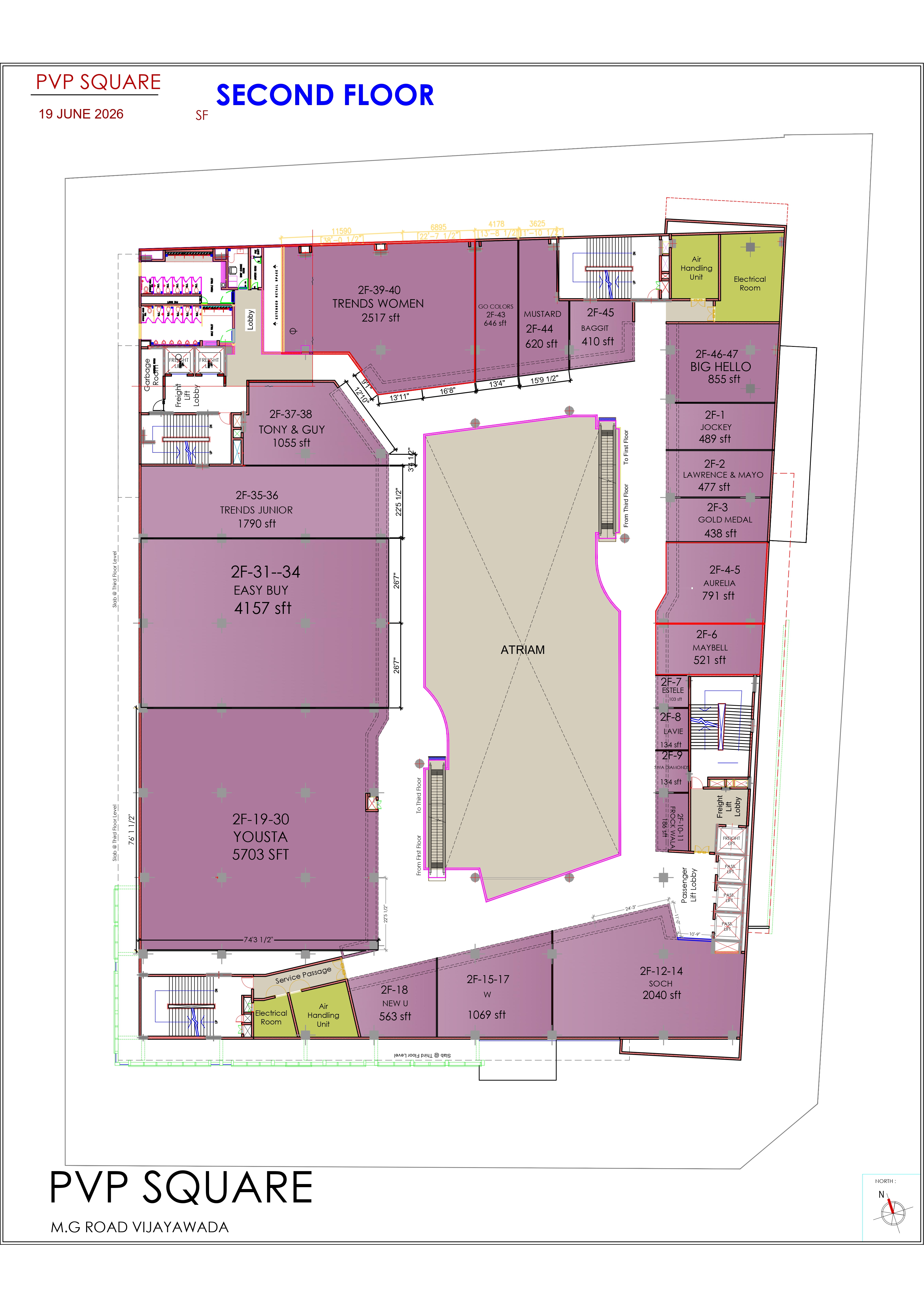 Second Floor map at PVP Square