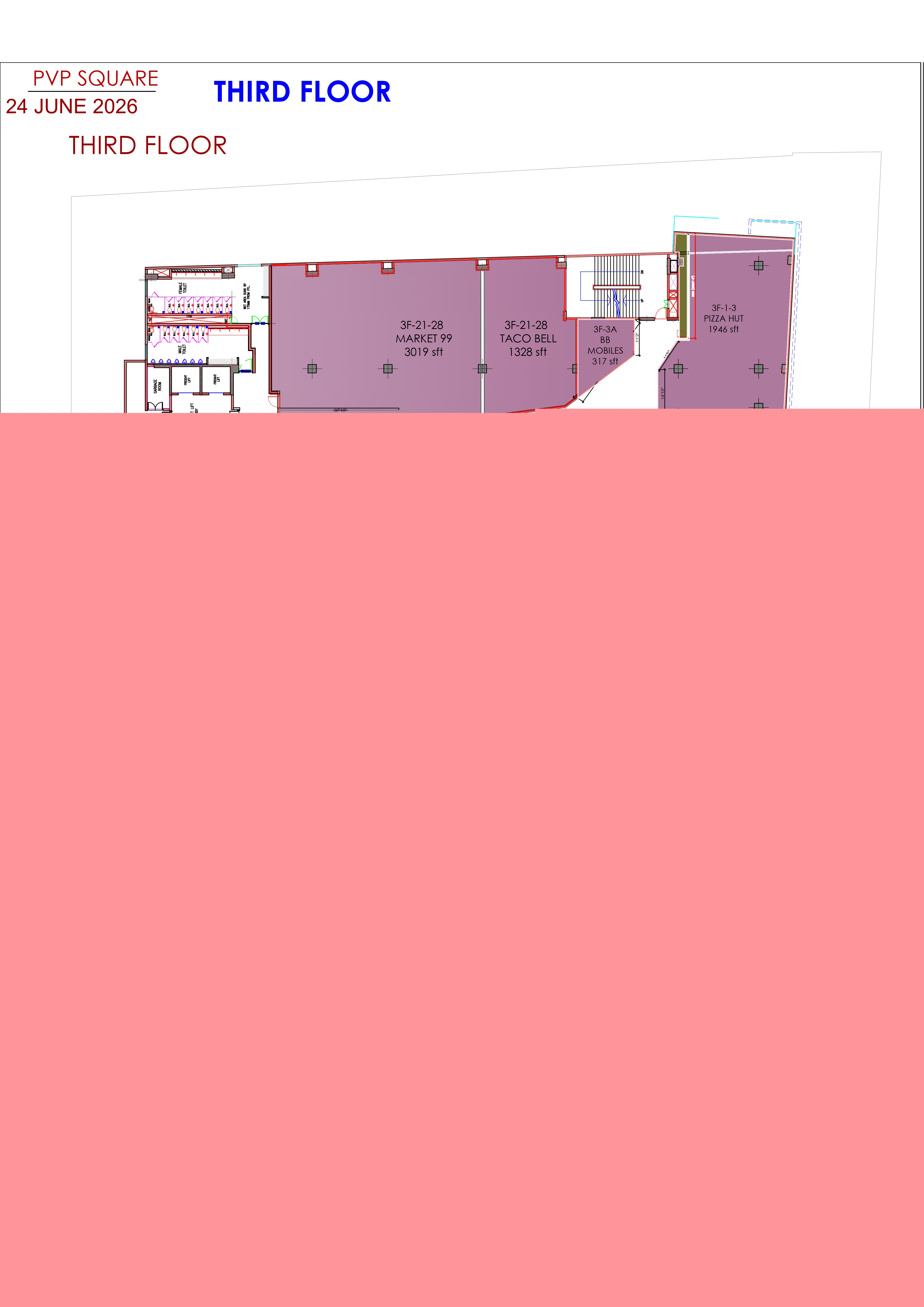 Third Floor map at PVP Square
